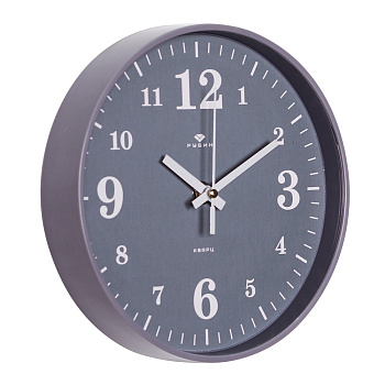2019-007 (10) Часы настенные круг d=19,5см, корпус серый, Классика