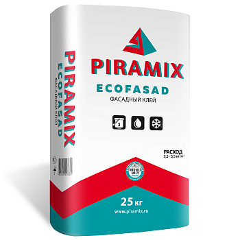 Клей PIRAMIX  ECOFASAD 25кг для утеплителя 50шт.