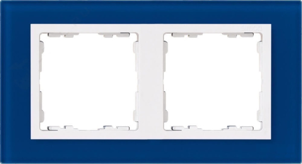 Рамка 2 пост. синий (стекло) 82627-64