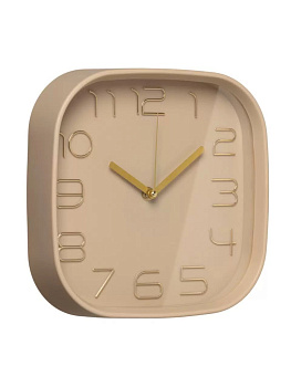 2500-003 (10) Часы настенные квадрат 25х25см, корпус бежевый, Классика