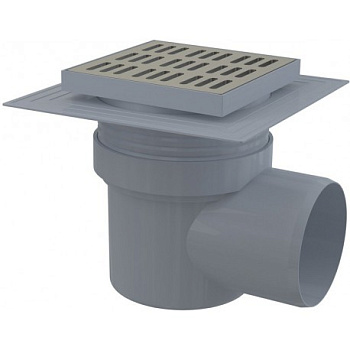 AlcaPlast APV12 Сливной трап 150*150*110, с прямой подвод из нерж стали 