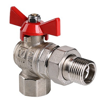 Кран шар. бабочка 1" ВН/НР угловой американка BASE Valtec (VT.228.N.06)