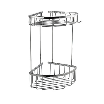 75250 Санакс-Полочка двойная угловая овальная 18см, нерж