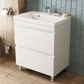 Комплект Тумба AURA САНТЕЛЬМО 80-2 + Мебельный умывальник Classica 80