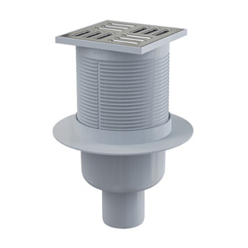 AlcaPlast APV32 Сливной трап 105*105*50мм с прямой подводкой из нерж стали