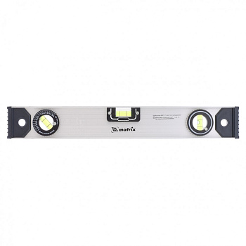 Уровень алюминиевый "Matrix" 400мм, 3 глазка (1 поворотный) 34020