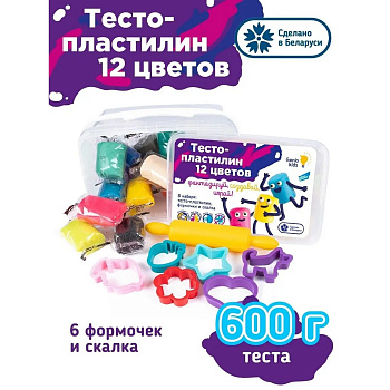 НАБОР Тесто-пластилин 12цв (6 формочек, 1 скалка) TA1068V 1782779