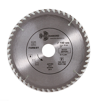 Диск пильный по дереву Ø190x48T/30-20мм Trio Diamond FLL807