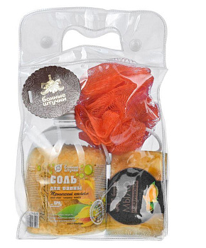 Подарочный набор 3 предмета (соль, мыло, мочалка) "Банные штучки" (6) 41402