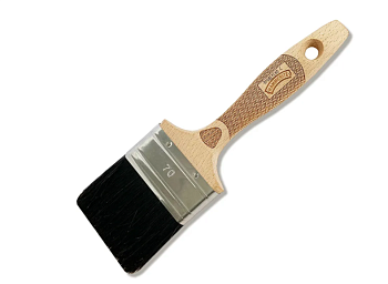 Кисть плоская черная смешан щетина, буковая ручка 70мм Handmaler PRO YELLOW 1008-70