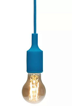 Патрон IN HOME Е27 силиконовый со шнуром 1м синий