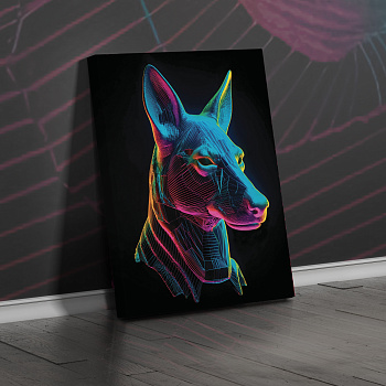 Картина Неон дог 50х70