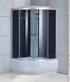 Душ.кабина с глуб.поддоном (90*90) ODA-8401 т/с (пер.стек.gray,задние black)  3 места