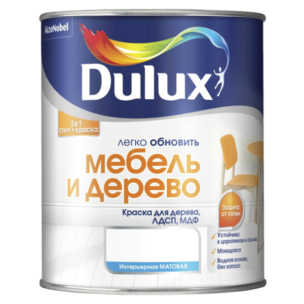 Краска ВД DULUX Мебель и Дерево  мат.база BW 2л   5327300
