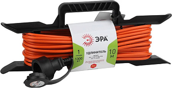 Удлинитель на рамке 10м Оранж 10А ПВС 2*0,75 IP44 ЭРА Б0046820