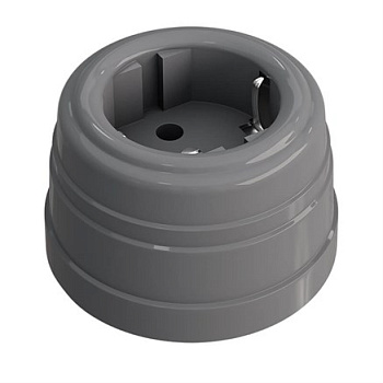 Ретро Евророзетка с з/шт Серая Пластиковая GE30301-07 МЕЗОНИНЪ