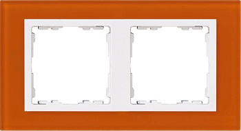 Рамка 2 пост. оранжевый (стекло) 82627-65