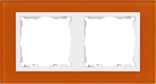 Рамка 2 пост. оранжевый (стекло) 82627-65