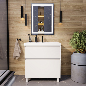 Комплект Тумба ЛАУРА 80-2 + Мебельный умывальник Classica 80