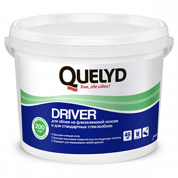 Клей готовый для стеклохолста и стеклообоев QUELYD DRIVER 9кг