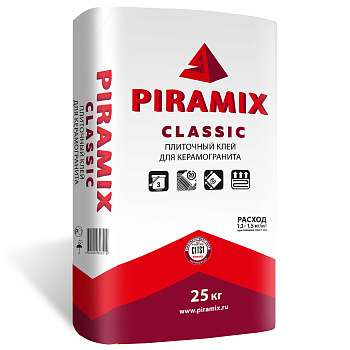 Клей PIRAMIX  CLASSIC 25кг для керамогранита 50шт.