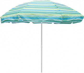 Зонт 2,4м бирюзовая полоска (уп/12шт) плотная ткань арт.WRU053/1 "Garden story"
