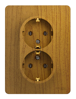 GSL000524 Розетка 2м с з/к в сборе дуб