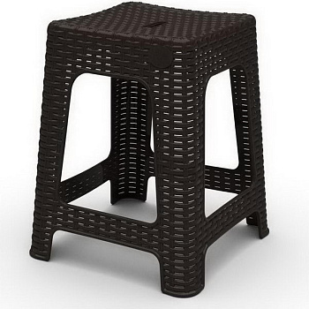 Табурет квадратный Rattan 363х363х448мм Горький Шоколад ING6181ГШК Репаблик (5) NEW Р1068