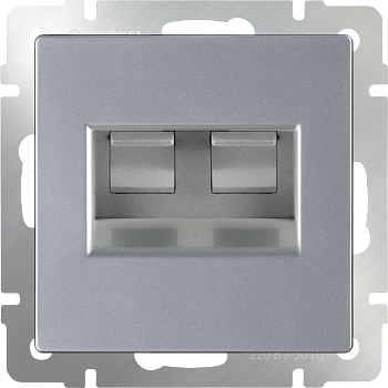 Розетка комп двойная WL06-2*RJ45 Серебряный WERKEL