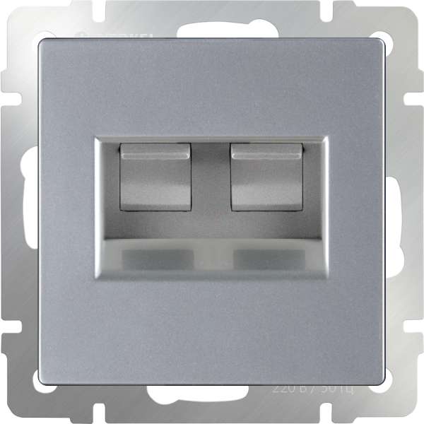 Розетка комп двойная WL06-2xRJ45 Серебряный WERKEL