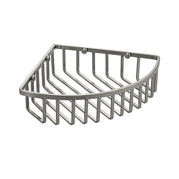 Полочка угловая 20см ОДИНАРНАЯ овальная, плоск. прутья, нерж. стали, матовая 75050