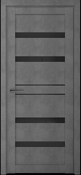 Полотно остекленное Бетон Дрезден 800 темный стекло черное