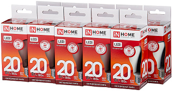 Лампа LED A60 20W 150-275V 1800lm 6500K E27 VC IN HOME