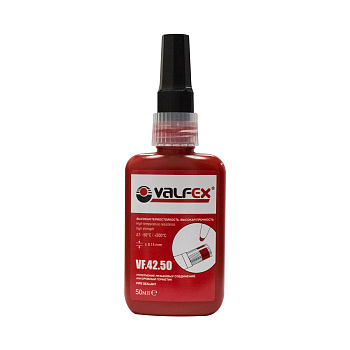 Анаэробный клей-герметик КРАСНЫЙ тюбик (50 мл.) VALFEX (демонтаж с нагревом) (120/10) (10131010/1101