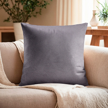Подушка декоративная Этель серый 30*30см велюр 9849753