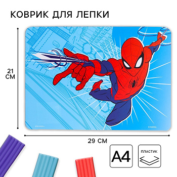 Коврик д/лепки Человек-Паук Синий формат А4 5085282