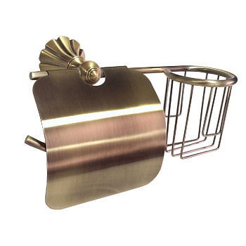 95244 Magnus- Держатель освеж-ля и  туалетной бумаги с экраном под БРОНЗУ