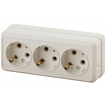 Евророзетка 3ОП 16А з/к СЛОНОВАЯ КОСТЬ INTRO QUADRO IP20 2-206-02 (1/7) Б0053821