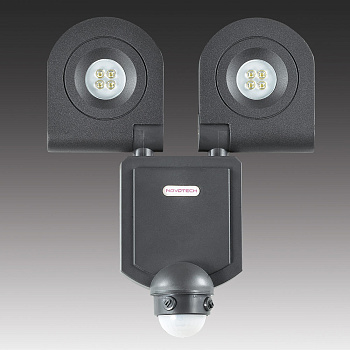 357221 NT 15 054 Черный наст свет-ик с датч. движ  8LED 2*10W TITAN IP44