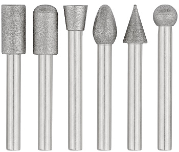 Шарошки усиленная сталь с алмазным напылением, штифт Ø6 мм, (уп.6шт) 36482