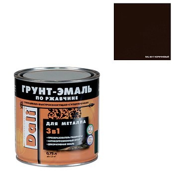 Грунт-Эмаль по ржавчине  коричневый, 0,75л 20414 Dali