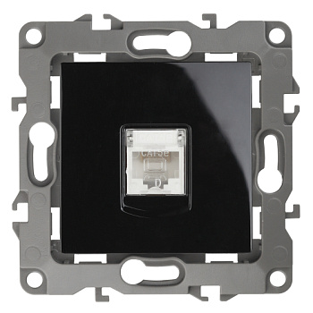 Механизм RJ45 комп розетки 12-3107-06 Черный ЭРА12 Б0014728