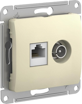 GSL000289 механизм ТВ + компьютерная RJ45 кат5e бежевый SE