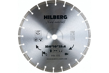 Диск алмазный отрезной Hard Materials Ø350x10х25.4мм Hilberg HM108