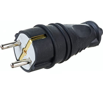 Вилка Прямая Черная Каучук IP44 4001 (1/30) NE-AD