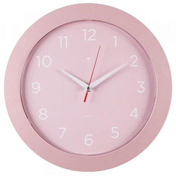 3125-007 (10) Часы настенные круг d=31см, корпус розовый Классика