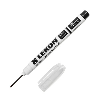 Маркер перманентный LEKON Pika удлиненный наконечник ЧЕРНЫЙ (уп.10шт)