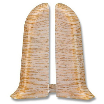 Торцевые (пара) для плинтуса К55 "Идеал Комфорт" 203 / Дуб беленый