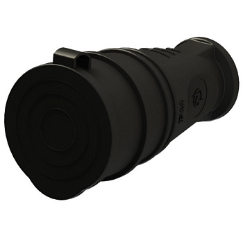 Штепсельное гнездо с з/к с крышкой 16A Черная Каучук IP44 4014 (1/15) NE-AD  
