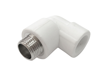 Угольник переходной с наружной резьбой 25х1/2" (90/15) (Valfex) БЕЛЫЙ